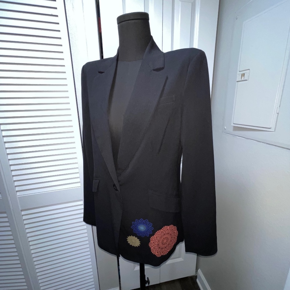 $250 NEW Desigual Black Jacket Sz 40/US 6-8/M